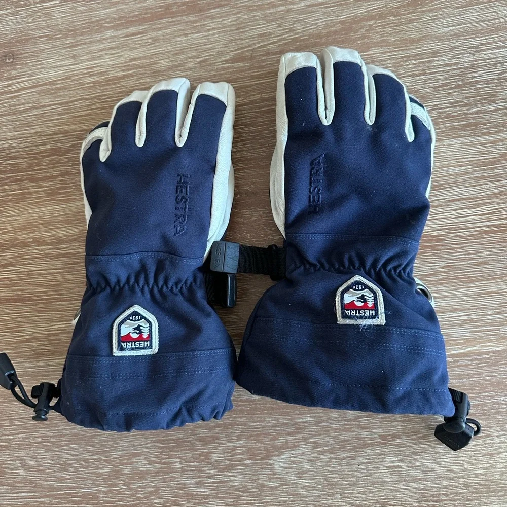 Hestra Army Leather Heli Ski Jr. Kids Ski Gloves